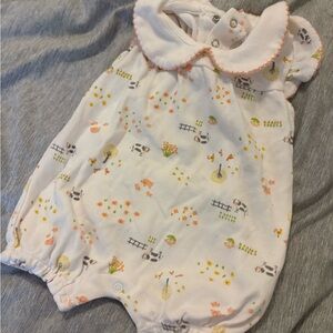 Charming Baby Romper with Farm Animals